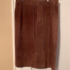 NWT Brown Leather Suede Skirt Size 10